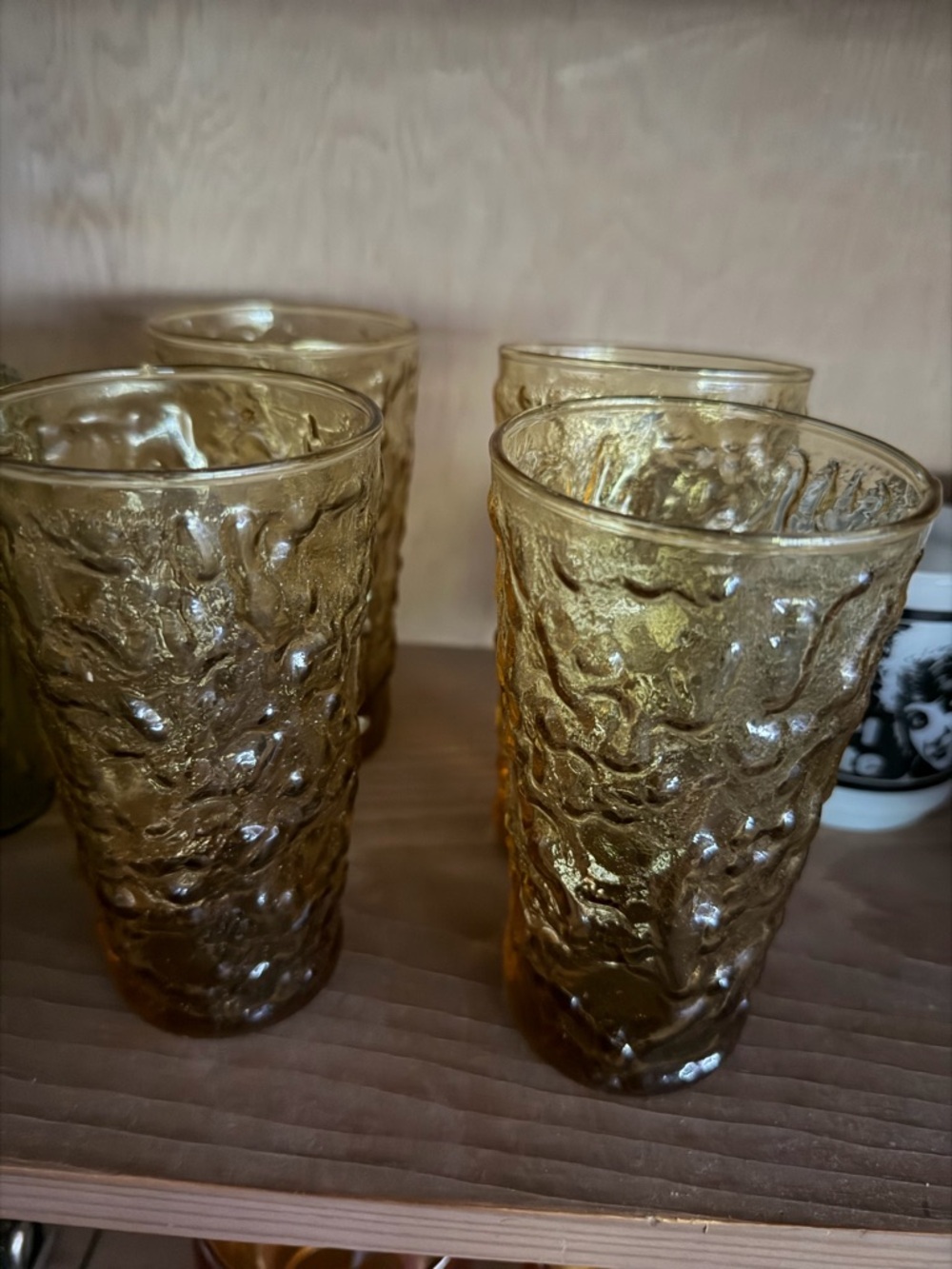 Amber Textured Glass Tumbler - Home Accents